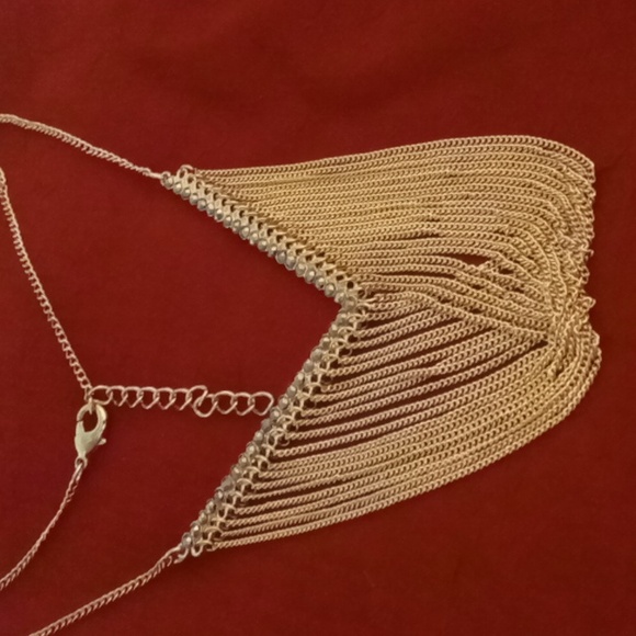 Bib collar necklace multi layer necklace 18 in long nwot . - Picture 1 of 7